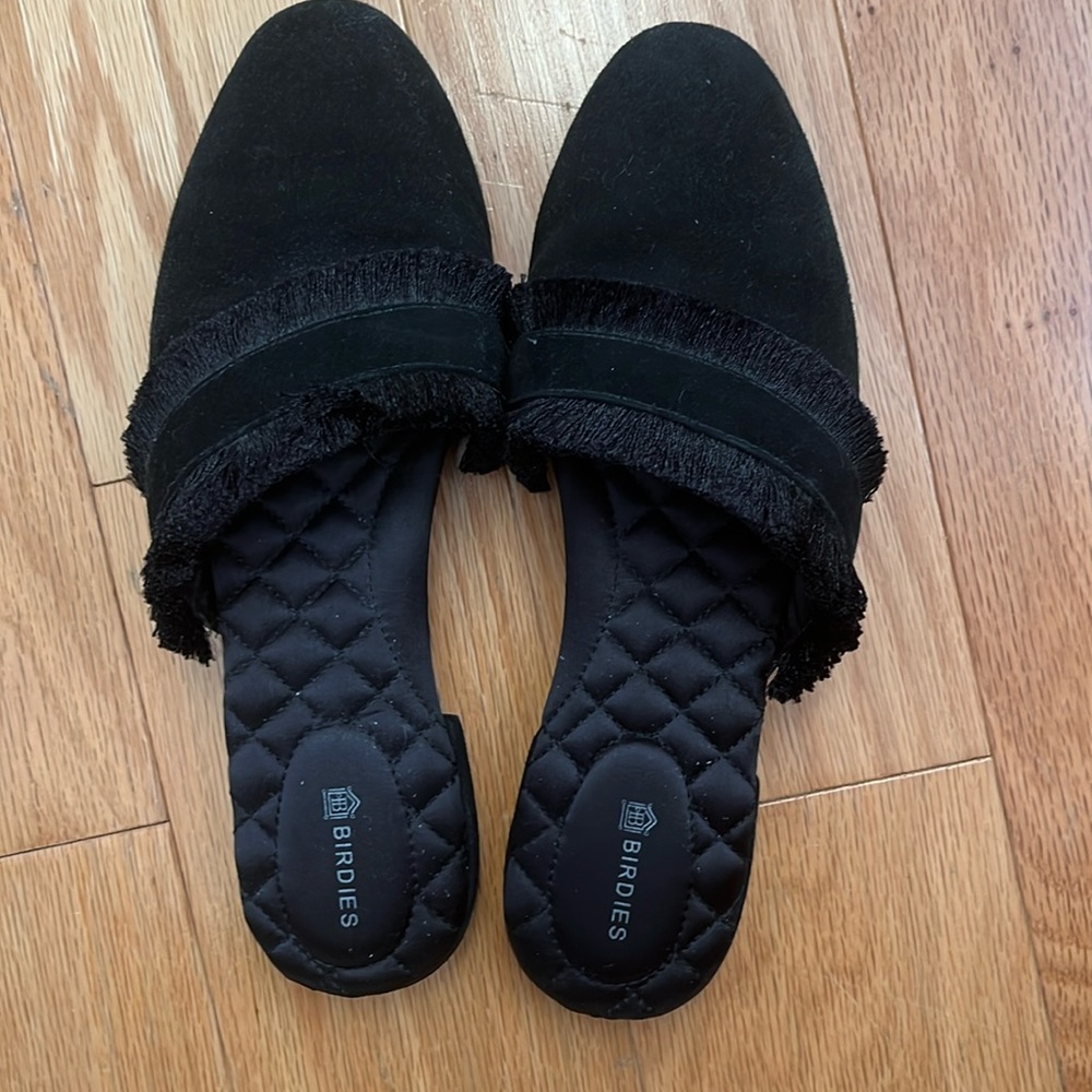 Birdies Black slip on mules